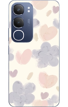 Vivo Y19s Uyumlu Pastel Boya Bahçesi Çiçek Ve Kalp Baskılı Silikon Kılıf Renkli Vivo Y19s Uyumlu Pastel Boya Bahçesi Çiçek Ve Kalp Baskılı Silikon Kılıf Renkli