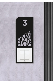 Ahwall Woodworking Dekoratif Daire Kapı Numarası Zil Priz Çerçevesi No: 3 Çok Renkli Ahwall Woodworking Dekoratif Daire Kapı Numarası Zil Priz Çerçevesi No: 3 Çok Renkli