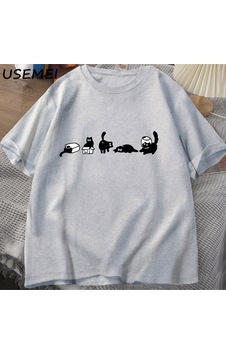 Flood Of Style Beş Ruh Kediler T-shirt Boy Kedi Anne Tee Komik Pamuk Kısa Kollu Kedi Severler T Shirt Erkek Gri Flood Of Style Beş Ruh Kediler T-shirt Boy Kedi Anne Tee Komik Pamuk Kısa Kollu Kedi Severler T Shirt Erkek Gri