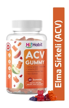 Hi Habit Elma Sirkesi Gummy B12 Folik Asit İçeren 60 Adet Hi Habit Elma Sirkesi Gummy B12 Folik Asit İçeren 60 Adet