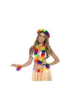 Rengarenk Hawaii Kolye Taç Bileklik Seti 4 Parça Bx40 Rengarenk Hawaii Kolye Taç Bileklik Seti 4 Parça Bx40