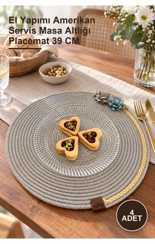 4 Adet Jüt Örme Çiçekli Supla El Yapımı Amerikan Servis Masa Altlığı Placemat 39 Cm Diğer 4 Adet Jüt Örme Çiçekli Supla El Yapımı Amerikan Servis Masa Altlığı Placemat 39 Cm Diğer