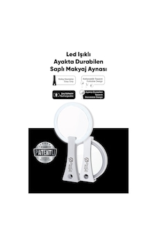 Beauty Pro Led Işıklı Makyaj Aynası - Ayakta Durabilen, Şarj Edilebilir Uzun Ömürlü Kullanım Beyaz Beyaz