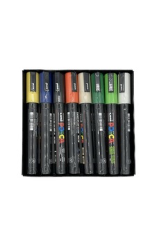 Uni Poster Markörü Posca Pc-5m/7+1 Karışık Renkler 8 Adet Çok Renkli Uni Poster Markörü Posca Pc-5m/7+1 Karışık Renkler 8 Adet Çok Renkli