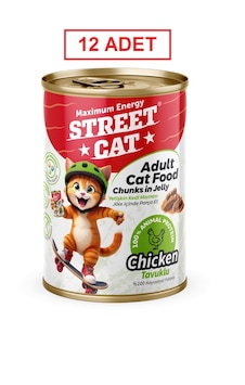 Street Cat Chunks İn Jelly Tavuk Etli Kedi Konserve 400gr 12li Street Cat Chunks İn Jelly Tavuk Etli Kedi Konserve 400gr 12li