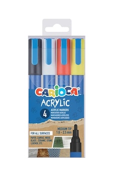 Carioca Akrilik Paint Marker Su Bazlı Bullet Uç 4'lü Çoklu