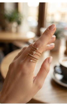 Pirinç Gold Renk Spiral Kutup Yıldızı Model Kadın Yüzük - 34 000 Açık Krem Pirinç Gold Renk Spiral Kutup Yıldızı Model Kadın Yüzük - 34 000 Açık Krem