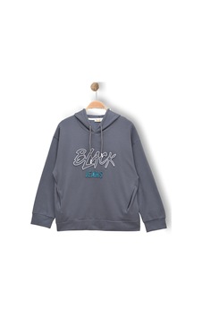 Alg Genç Boy Erkek 3d Gofre Baskılı Sweatshırt Gri