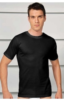 Amora Secret Erkek Pamuklu Kısa Kol Dar Yaka Klasik Fanila T-shirt Siyah Amora Secret Erkek Pamuklu Kısa Kol Dar Yaka Klasik Fanila T-shirt Siyah