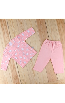 Sebi Bebe Ayılı Kız Baskılı Bebek Pijama Takımı 2329 Somon Sebi Bebe Ayılı Kız Baskılı Bebek Pijama Takımı 2329 Somon