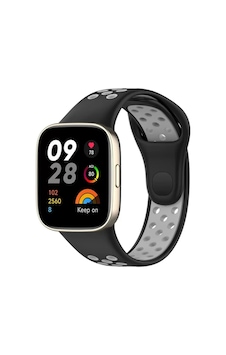 Watch 3 Spor Delikli Kordon - Siyah-gri Watch 3 Spor Delikli Kordon - Siyah-gri