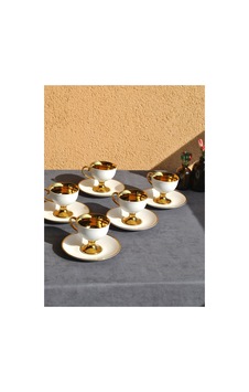 6 Kişilik Porselen Altın Yaldızlı Ayaklı Kahve Fincan Takımı 90 Ml Gold Kahve Fincanı 6 Kişilik Porselen Altın Yaldızlı Ayaklı Kahve Fincan Takımı 90 Ml Gold Kahve Fincanı