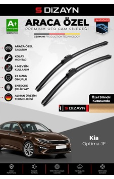S-dizayn Kia Optima Jf Ön Cam Silecek Seti 2015-2020 Premium Araca Özel 65-45 Cm A+ Kalite Aocs-1857
