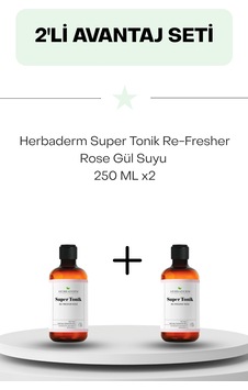 Herbaderm Super Tonik Re-fresher Rose Gül Suyu 250 Ml İkili Set Herbaderm Super Tonik Re-fresher Rose Gül Suyu 250 Ml İkili Set