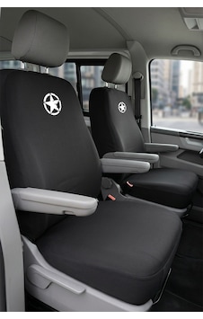 Volkswagen Transporter 4+1 - Siyah Penye Oto Koltuk Kılıfı - Askeri Yıldız Baskılı Volkswagen Transporter 4+1 - Siyah Penye Oto Koltuk Kılıfı - Askeri Yıldız Baskılı