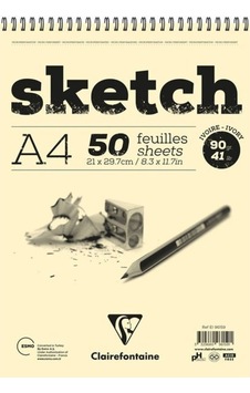 Esquisse Ivory A4 Kısa Kenarı Spiralli Sketch Eskiz Defteri - Tekli Eı96159