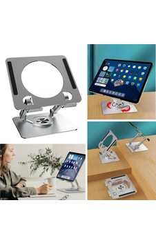 360 Derece Dönebilen Yükseltilmiş Masaüstü Ayarlanabilir Metal Tablet Standı 5131 360 Derece Dönebilen Yükseltilmiş Masaüstü Ayarlanabilir Metal Tablet Standı 5131