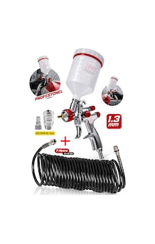Premium Ayarlanabilir Üstten Depolu Profesyonel 600 Cc Boya Sprey Tabancası Hortum Set 7 Metre-8x5mm Premium Ayarlanabilir Üstten Depolu Profesyonel 600 Cc Boya Sprey Tabancası Hortum Set 7 Metre-8x5mm