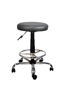 Bürocci Metal Ayaklı Yüksek Tabure-Gri Deri - 2999T0125 Bürocci Metal Ayaklı Yüksek Tabure-Gri Deri - 2999T0125