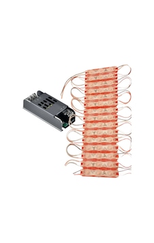 20 Adet 12 Volt 1.5 Watt 3 Lensli Kırmızı 2835 Smd Led Modül Ip65 Modül 5a Trafo Set Kırmızı