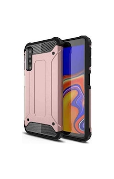 Kilifone - Samsung Uyumlu Galaxy A7 2018 - Kılıf Çift Katman Zırh Tank Crash Military Kapak - Rose Gold Kilifone - Samsung Uyumlu Galaxy A7 2018 - Kılıf Çift Katman Zırh Tank Crash Military Kapak - Rose Gold