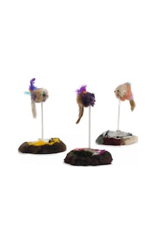 Beeztees Kedi Oyuncağı, Yaylanabilir Tüylü Fare 8cm, Çeşitli Renklerde, 14,5x14,5x28cm