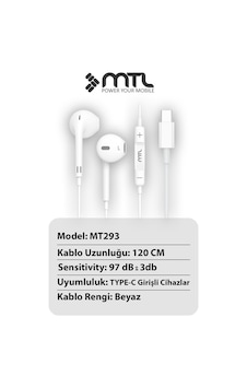 Realme X50 Pro 5g Uyumlu Tak Çalıştır Stero Type-c Kulaklık Mt293a
