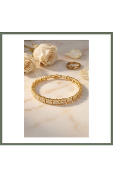 Bezos Gold Renk Pirinç Elegance Zirkon Taşlı Kadın Bileklik Bezos1 Bezos Gold Renk Pirinç Elegance Zirkon Taşlı Kadın Bileklik Bezos1