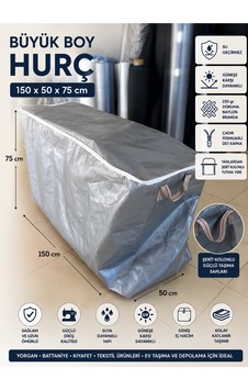 150x50x75 Büyük Boy Hurç Fermuarlı Su Geçirmez Uv Korumalı 230 Gr Dokuma Naylon Branda Gri 150x50x75 Büyük Boy Hurç Fermuarlı Su Geçirmez Uv Korumalı 230 Gr Dokuma Naylon Branda Gri