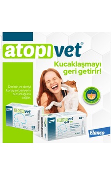 Elanco Atopivet Spot-on 16 Pipet Kedi & Köpek İçin Seramid & Hyalüronik Asit Desteği, Dermatolojik Spot-on