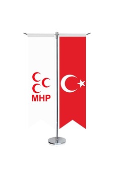 Beyaz Milliyetçi Hareket Partisi Mhp Bayrağı Ve Türkiye - Kırlangıç-saten T Direk 2li Masa Bayrağı 1 Beyaz Milliyetçi Hareket Partisi Mhp Bayrağı Ve Türkiye - Kırlangıç-saten T Direk 2li Masa Bayrağı 1