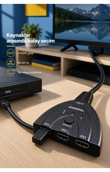 3 Girişli Hdmı Switch 2.0 4k 60 Hz Hdr Ve 3d Format Destekli 3 Girişli Hdmı Switch 2.0 4k 60 Hz Hdr Ve 3d Format Destekli