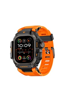 Watch Ultra 49mm Uyumlu Mohseven İwatch Punk Fortress Serisi Kasa Koruyuculu Silikon Kordon Turuncu Watch Ultra 49mm Uyumlu Mohseven İwatch Punk Fortress Serisi Kasa Koruyuculu Silikon Kordon Turuncu