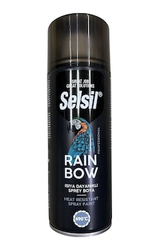 Selsil Rainbow Akrilik Sprey Boya 690 Derece Isıya Dayanıklı Siyah