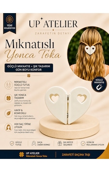 Mıknatıslı Kemik Kalp Toka 5,5cm Opak Beyaz