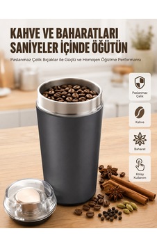 Yeni Nesil Kahve Ve Baharat Öğütücü Paslanmaz Çelik Kahve Değirmeni Çokrenkli Yeni Nesil Kahve Ve Baharat Öğütücü Paslanmaz Çelik Kahve Değirmeni Çokrenkli
