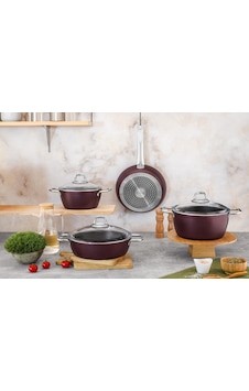 Noble Life 7 Parça İndüksiyon Tabanlı Set Bordo