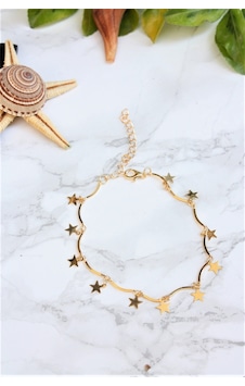 X-Ladyaccessories Gold Kaplama Yıldız Motifli Halhal Altın X-Ladyaccessories Gold Kaplama Yıldız Motifli Halhal Altın