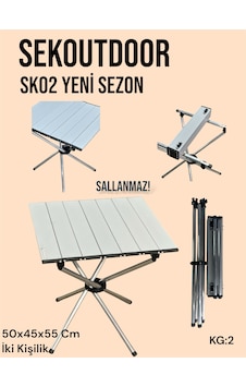 Sekoutdoor Sk02+ Alüminyum Katlanır Kamp Masası Gümüş Sekoutdoor Sk02+ Alüminyum Katlanır Kamp Masası Gümüş