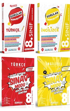 Pruva Akademi 8. Sınıf Türkçe + İngilizce Sorular Konuşuyor + Deneme Seti 4 Kitap 2023 Pruva Akademi 8. Sınıf Türkçe + İngilizce Sorular Konuşuyor + Deneme Seti 4 Kitap 2023