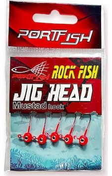Portfish Kırmız Renkli Ve Gözlü 5 Adet Lrf Jig Head 6 No / 2 Gr Portfish Kırmız Renkli Ve Gözlü 5 Adet Lrf Jig Head 6 No / 2 Gr