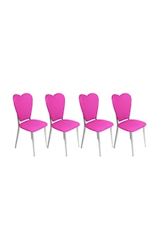 Aşk-ı Derun Sandalye 4adet - Pembe Çok Renkli Aşk-ı Derun Sandalye 4adet - Pembe Çok Renkli