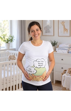 Mummy's Baby Hamile Tişört Are You Ready Beyaz 7716