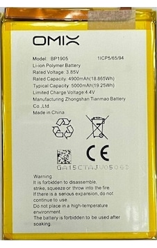 Omix X600 Pil Batarya 5000 Mah Omix X600 Pil Batarya 5000 Mah