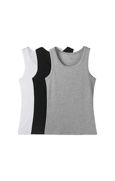 Erkek Siyah - Gri - Beyaz 6'lı Paket Ribana Klasik Atlet Çok Renkli Siyah Gri Beyaz Erkek Siyah - Gri - Beyaz 6'lı Paket Ribana Klasik Atlet Çok Renkli Siyah Gri Beyaz