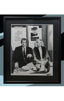Sean Connery - Siyah Beyaz Resim - Ahşap Siyah Çerçeveli Sean Connery - Siyah Beyaz Resim - Ahşap Siyah Çerçeveli
