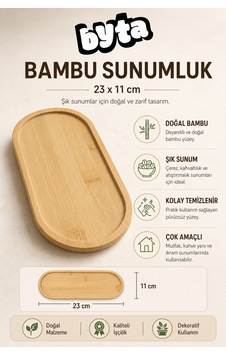 Bambu Çerez Tabağı Sunumluk Yağdanlık Altı İçin Uygun
