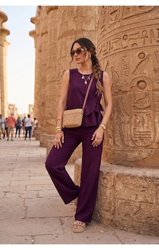 Lela Regular Fit Bağlama Detaylı Bisiklet Yaka Takım Bayan Takım 5866466 Mürdüm Lela Regular Fit Bağlama Detaylı Bisiklet Yaka Takım Bayan Takım 5866466 Mürdüm