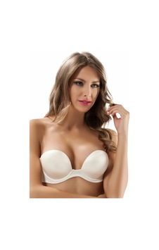 Straplez Silikonlu Sihirli Sütyen Kadın 7036 Cappuccino