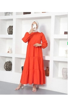 Lovie Moda Kadın Omuz Detaylı Elbise Turuncu Lovie Moda Kadın Omuz Detaylı Elbise Turuncu